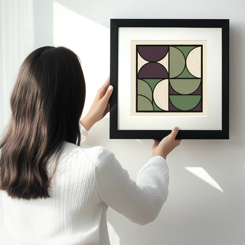 Bauhaus Design Linoprint-Style Art (c417)