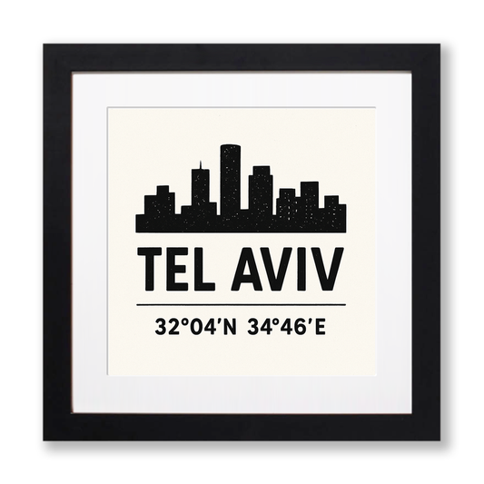 Place Coordinates Linoprint-Style Art (c289)