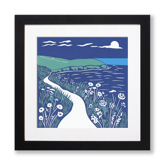 Coastal path Linoprint-Style Art (967-1)
