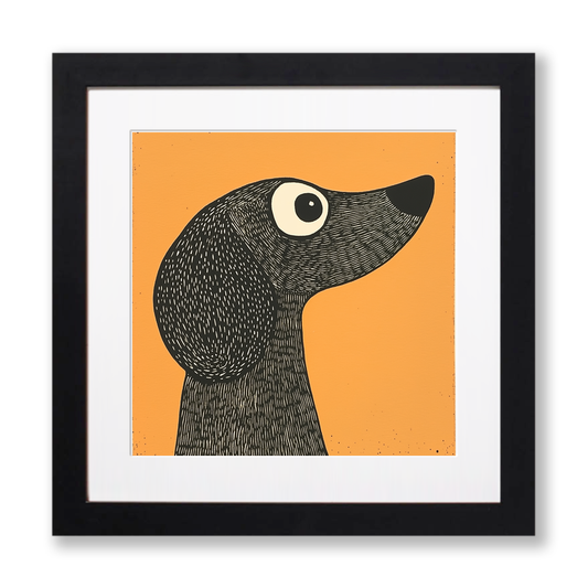 Beagle Linoprint-Style Art (1448-1)