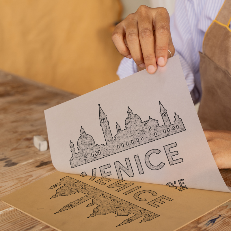 Place Coordinates Linoprint-Style Art (c269)
