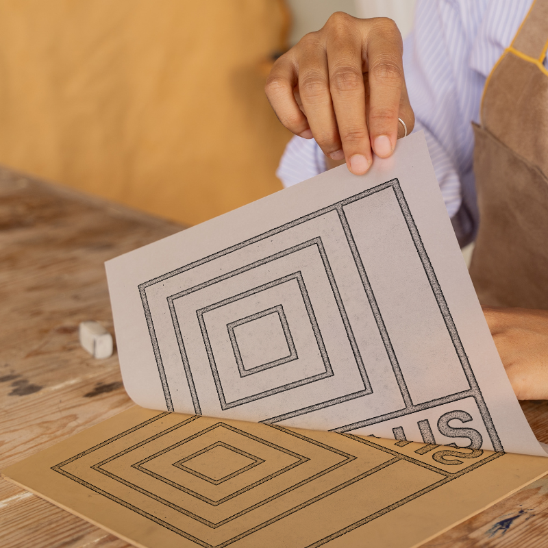 Bauhaus Design Linoprint-Style Art (c420)