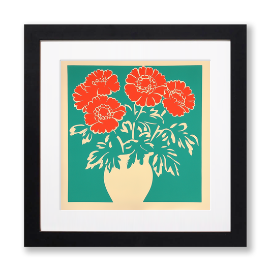 Marigold Linoprint-Style Art (1662-1)