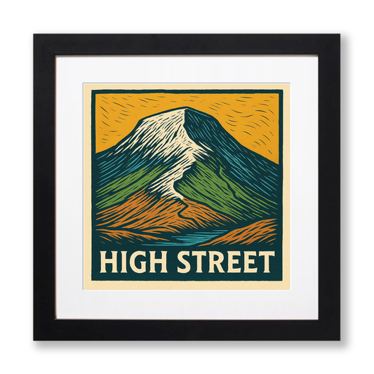 Mountains Linoprint-Style Art (c374)