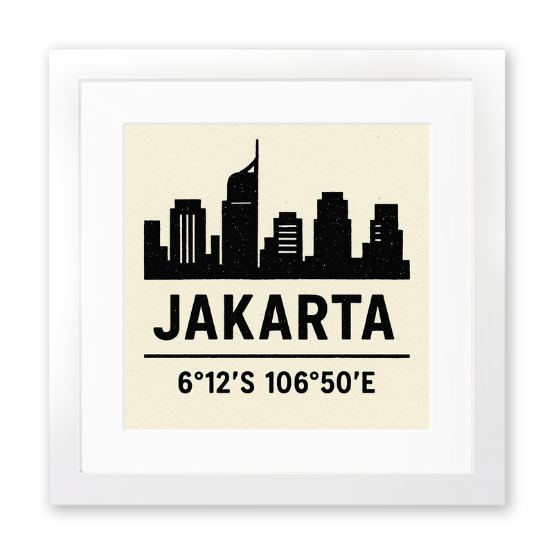 Place Coordinates Linoprint-Style Art (c276)