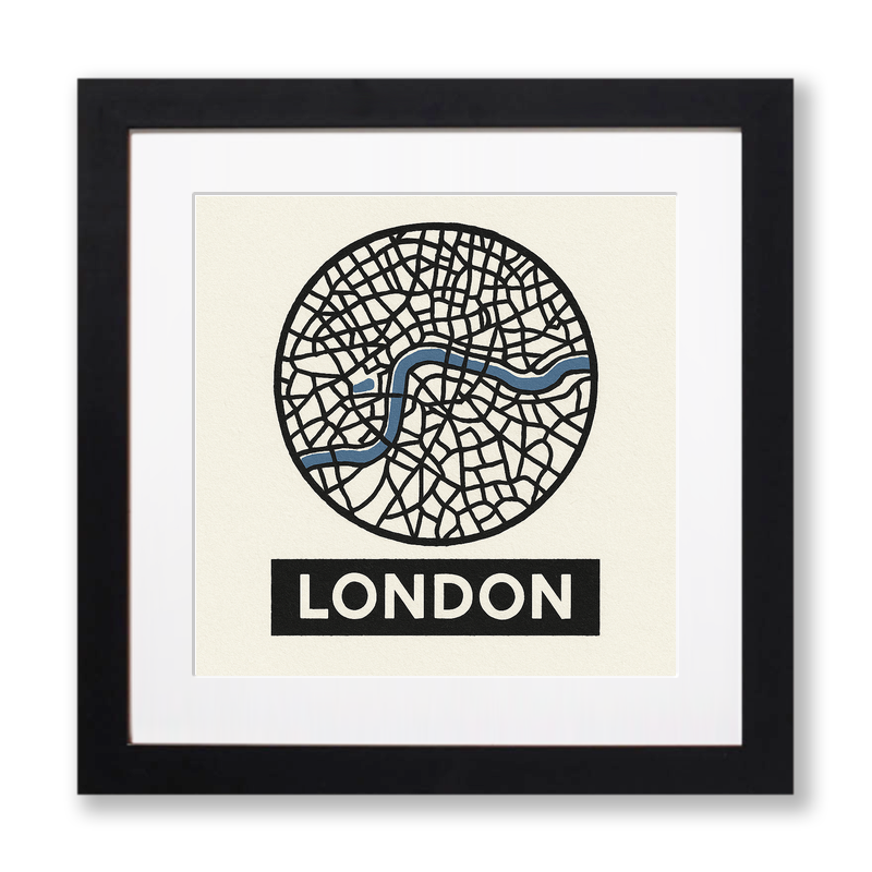 Maps Linoprint-Style Art (c14)
