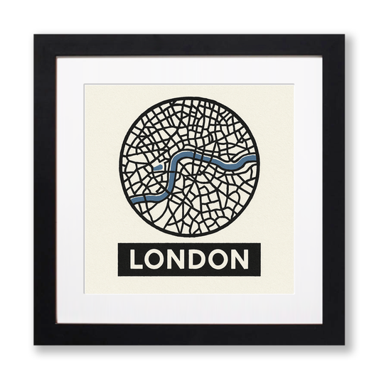 Maps Linoprint-Style Art (c14)