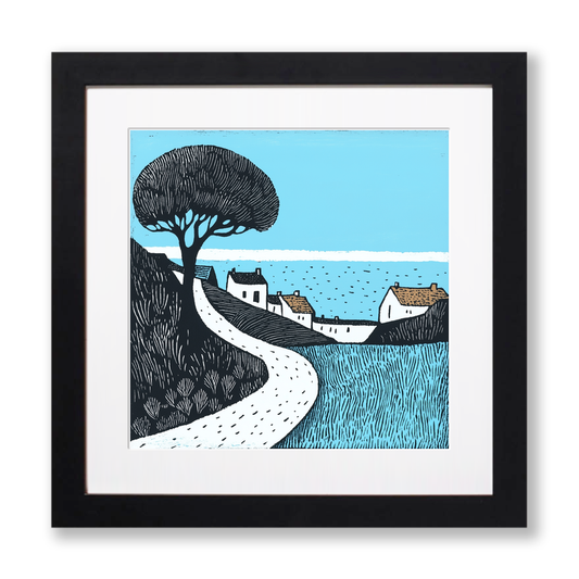 Robin Hood’s Bay, North Yorkshire Linoprint-Style Art (813-1)
