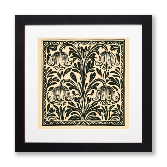 Fritillary Linoprint-Style Art (1715-1)