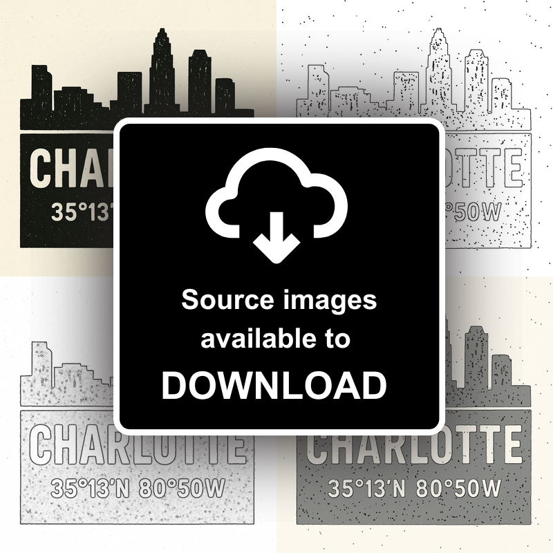 Place Coordinates Linoprint-Style Art (c263)