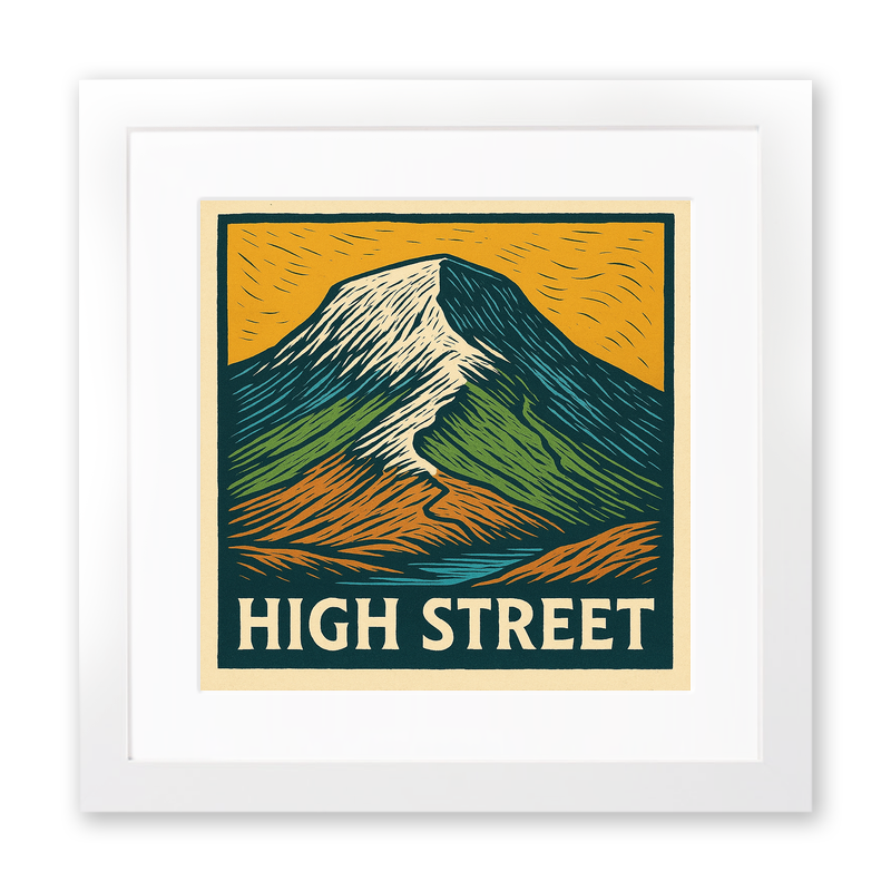 Mountains Linoprint-Style Art (c374)