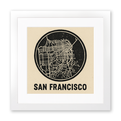 Maps Linoprint-Style Art (c28)