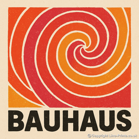 Bauhaus Design Linoprint-Style Art (c485)
