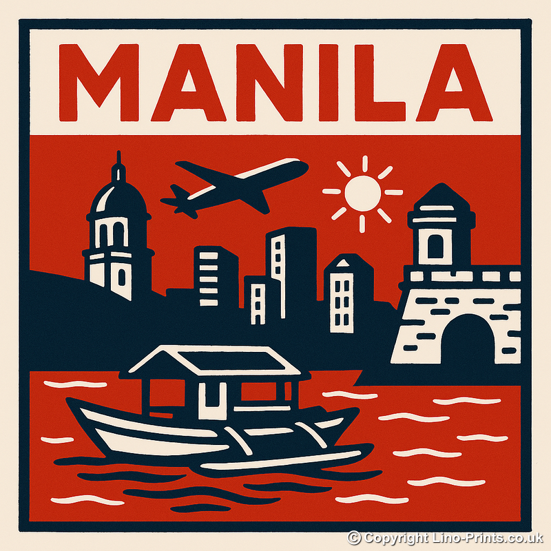 Cities Linoprint-Style Art (c153)