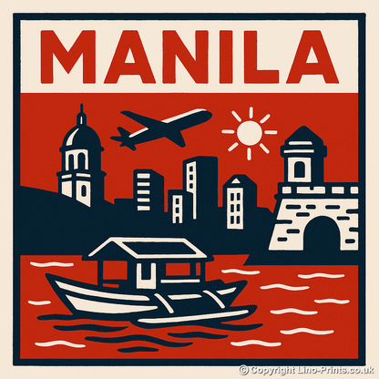 Cities Linoprint-Style Art (c153)