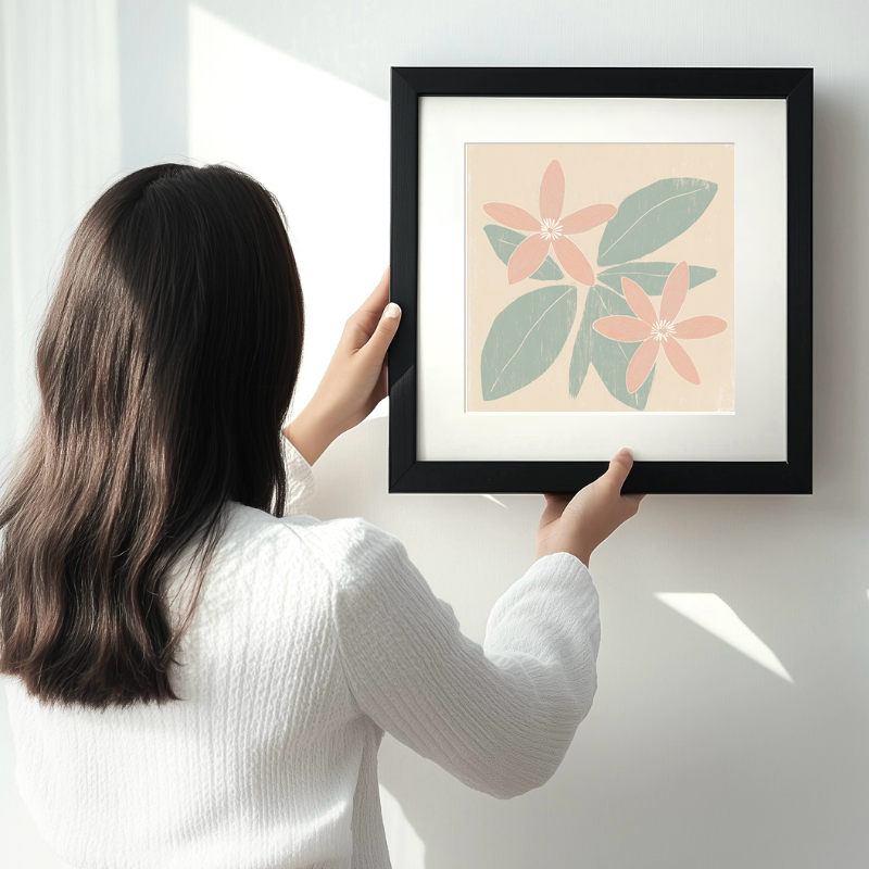 Passionflower Linoprint-Style Art (1536-1)