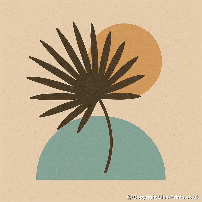 Flowers and Plants Linoprint-Style Art (c493)