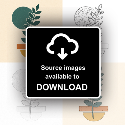 Flowers and Plants Linoprint-Style Art (c525)