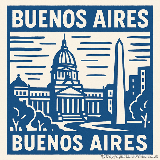 Cities Linoprint-Style Art (c225)
