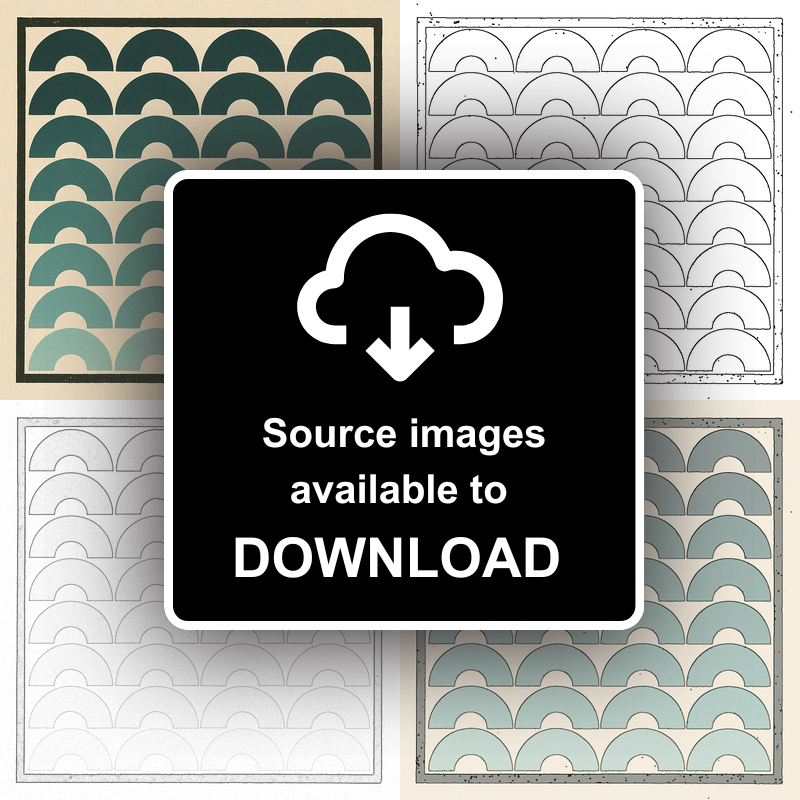 Bauhaus Design Linoprint-Style Art (c412)