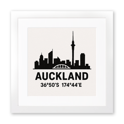 Place Coordinates Linoprint-Style Art (c293)
