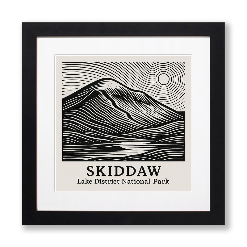 Mountains Linoprint-Style Art (c365)