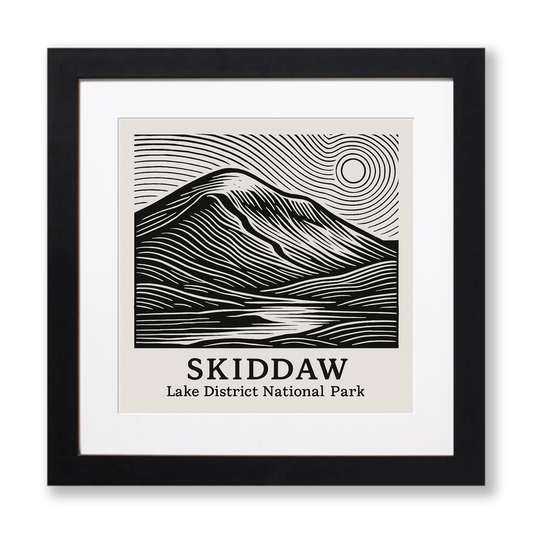 Mountains Linoprint-Style Art (c365)