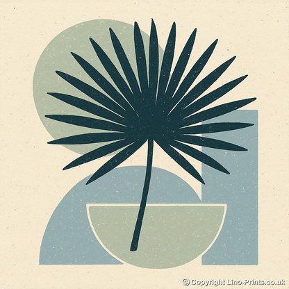 Flowers and Plants Linoprint-Style Art (c498)