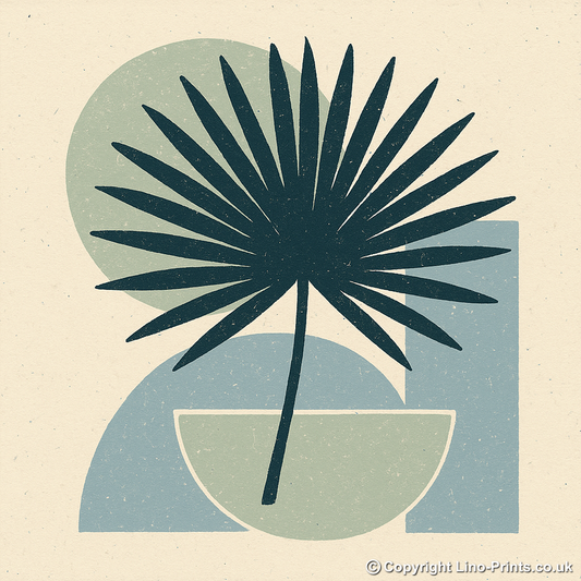 Flowers and Plants Linoprint-Style Art (c498)