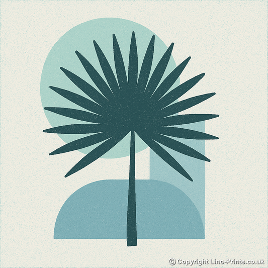 Flowers and Plants Linoprint-Style Art (c529)