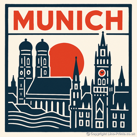 Cities Linoprint-Style Art (c139)