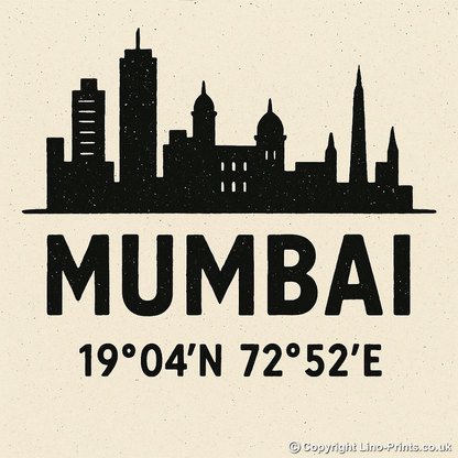 Place Coordinates Linoprint-Style Art (c279)