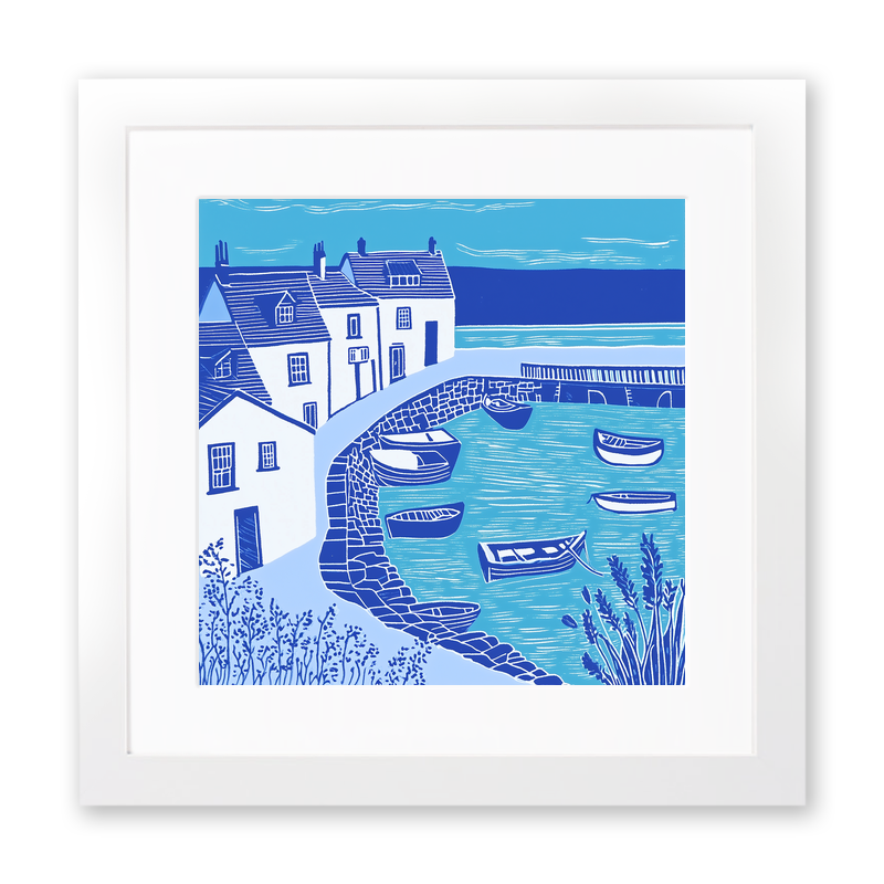 Wells-next-the-Sea, Norfolk Linoprint-Style Art (1114-1)