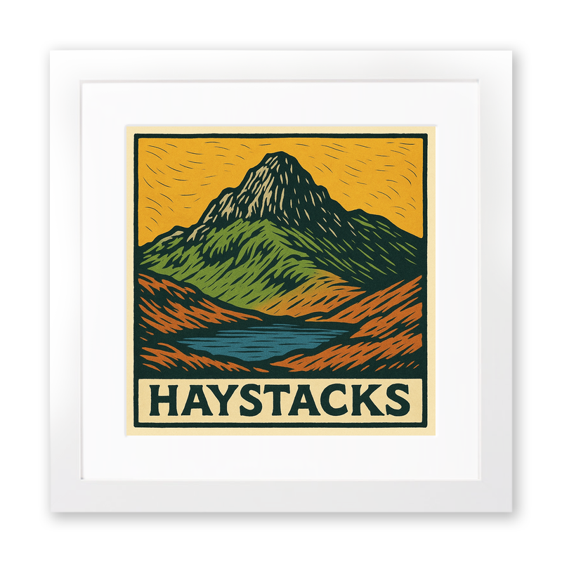 Mountains Linoprint-Style Art (c386)