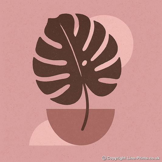Flowers and Plants Linoprint-Style Art (c534)