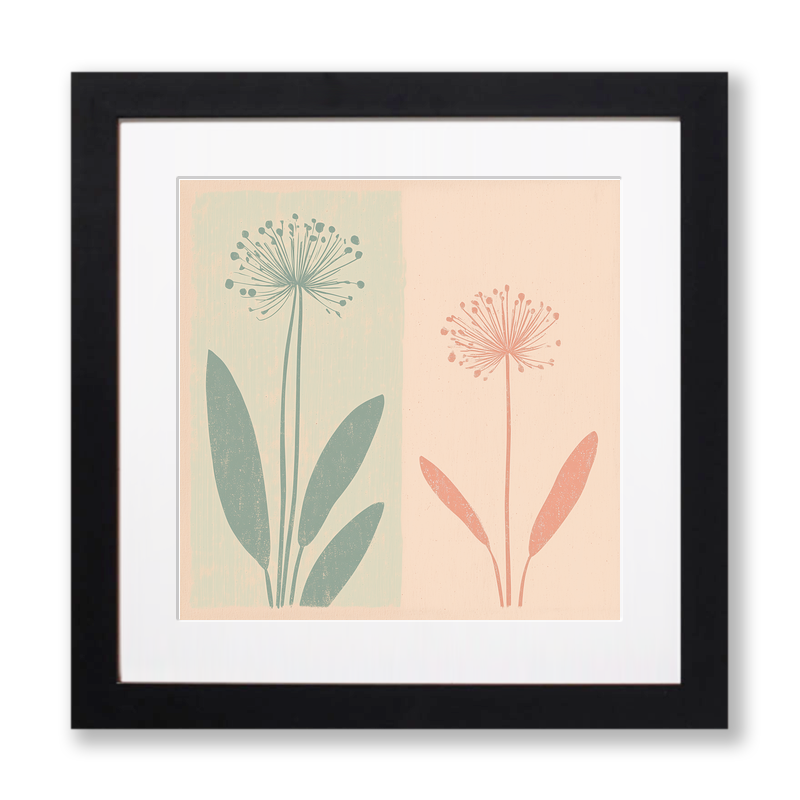 Allium Linoprint-Style Art (1496-1)