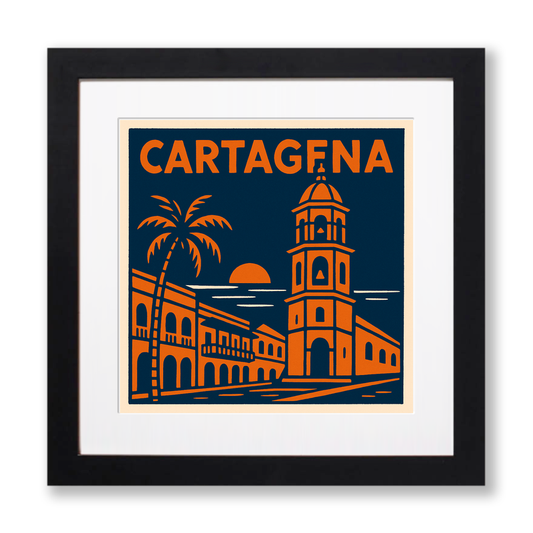 Cities Linoprint-Style Art (c218)