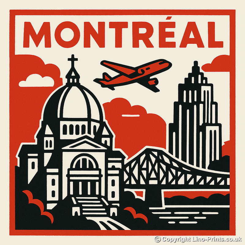 Cities Linoprint-Style Art (c142)