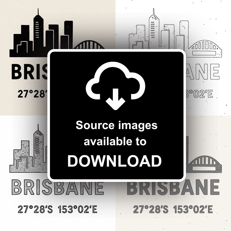 Place Coordinates Linoprint-Style Art (c291)