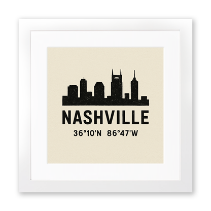 Place Coordinates Linoprint-Style Art (c264)