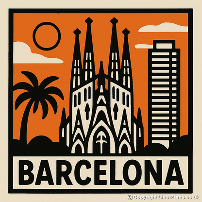 Cities Linoprint-Style Art (c238)