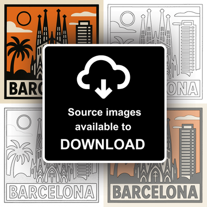 Cities Linoprint-Style Art (c238)