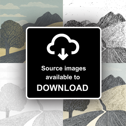 Scree slope pattern Linoprint-Style Art (2538-3)