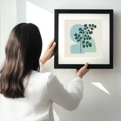 Flowers and Plants Linoprint-Style Art (c505)