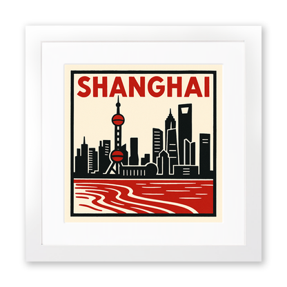 Cities Linoprint-Style Art (c90)