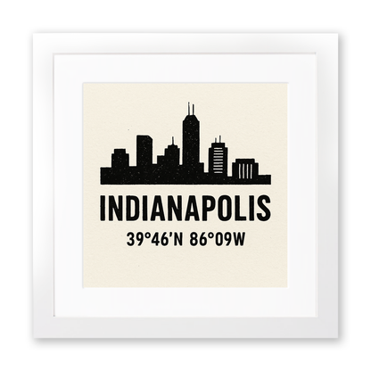 Place Coordinates Linoprint-Style Art (c262)