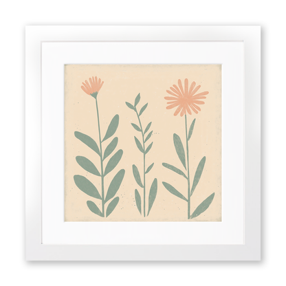Aster Linoprint-Style Art (1499-1)