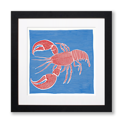 Lobster Linoprint-Style Art (1047-1)