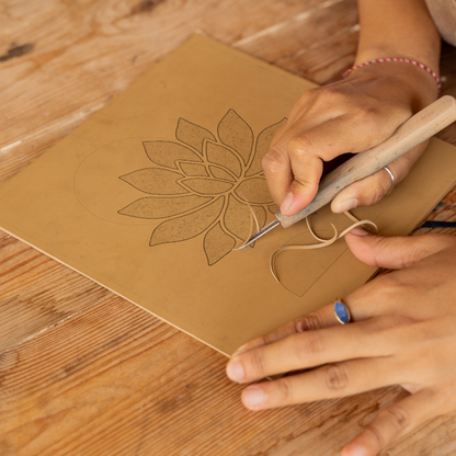 Flowers and Plants Linoprint-Style Art (c497)