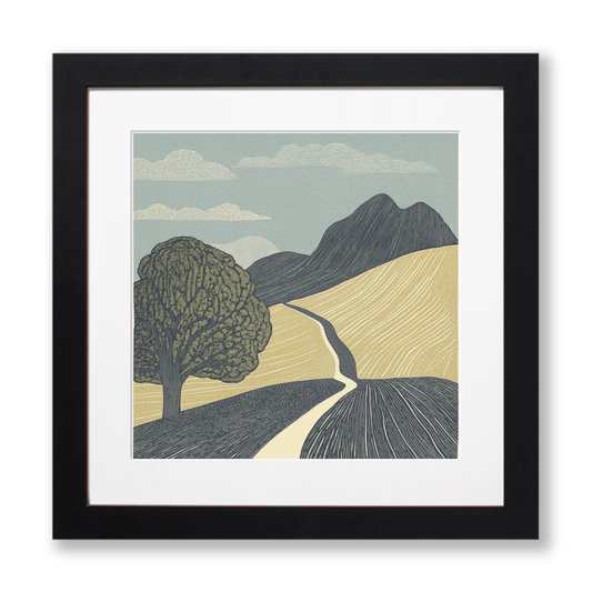 Scree slope pattern Linoprint-Style Art (2538-3)